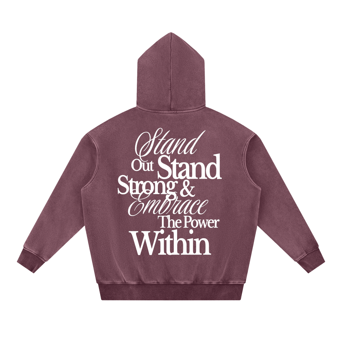 "Within" Snow Wash Fleece Oversize Hoodie