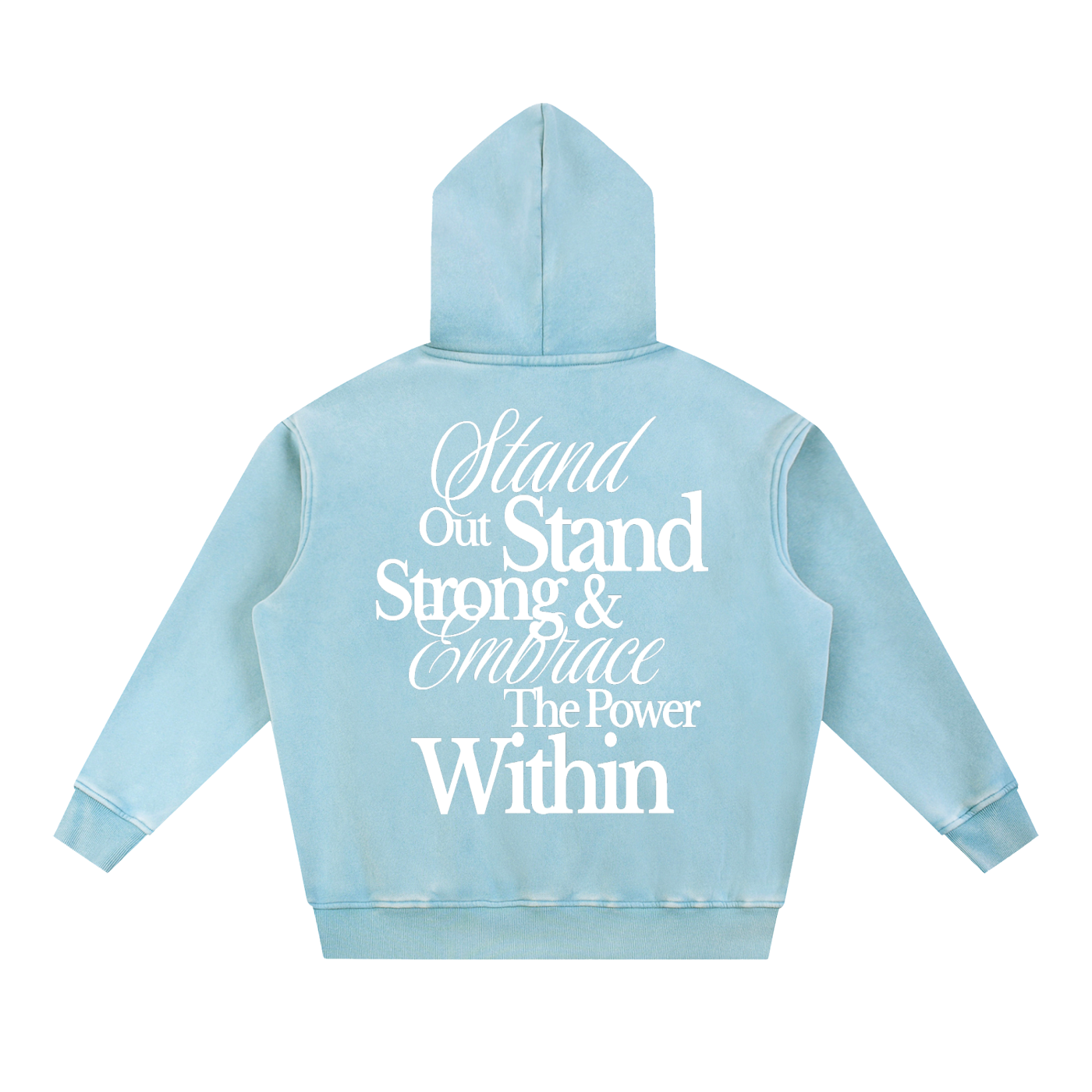 "Within" Snow Wash Fleece Oversize Hoodie