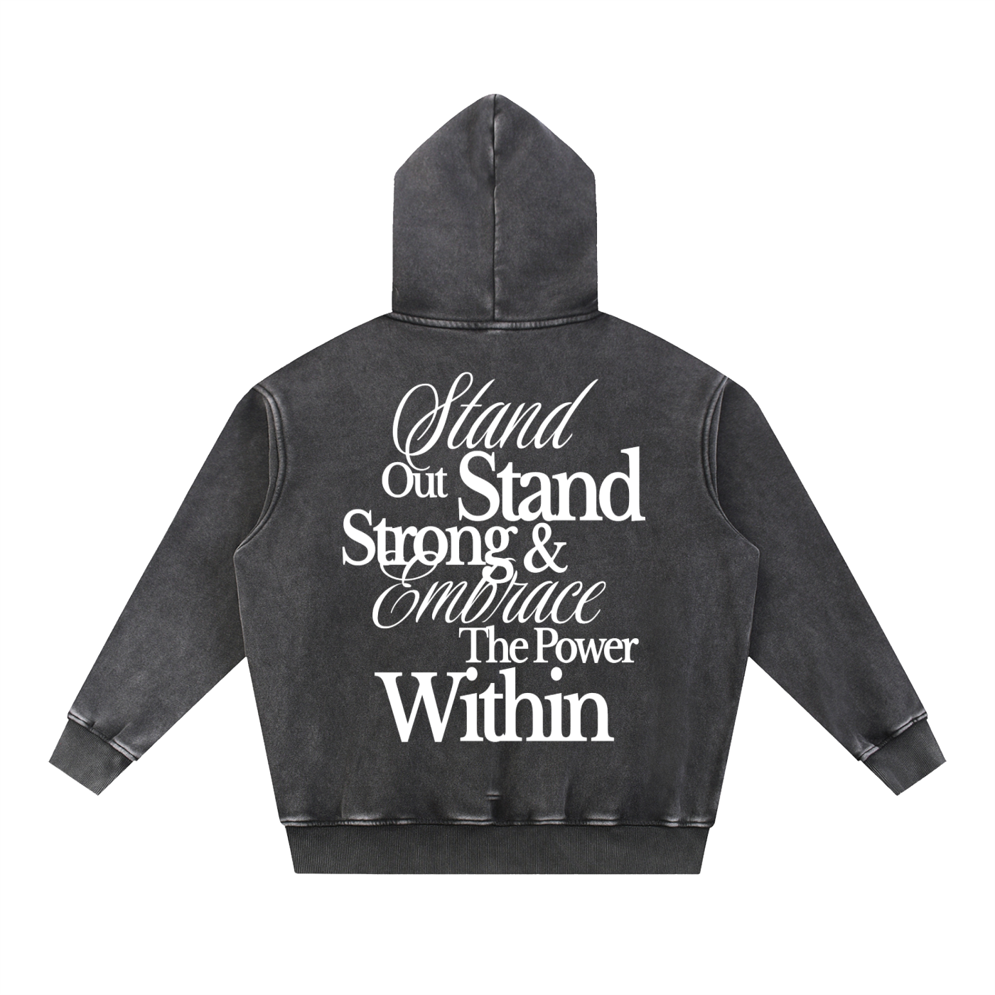 "Within" Snow Wash Fleece Oversize Hoodie