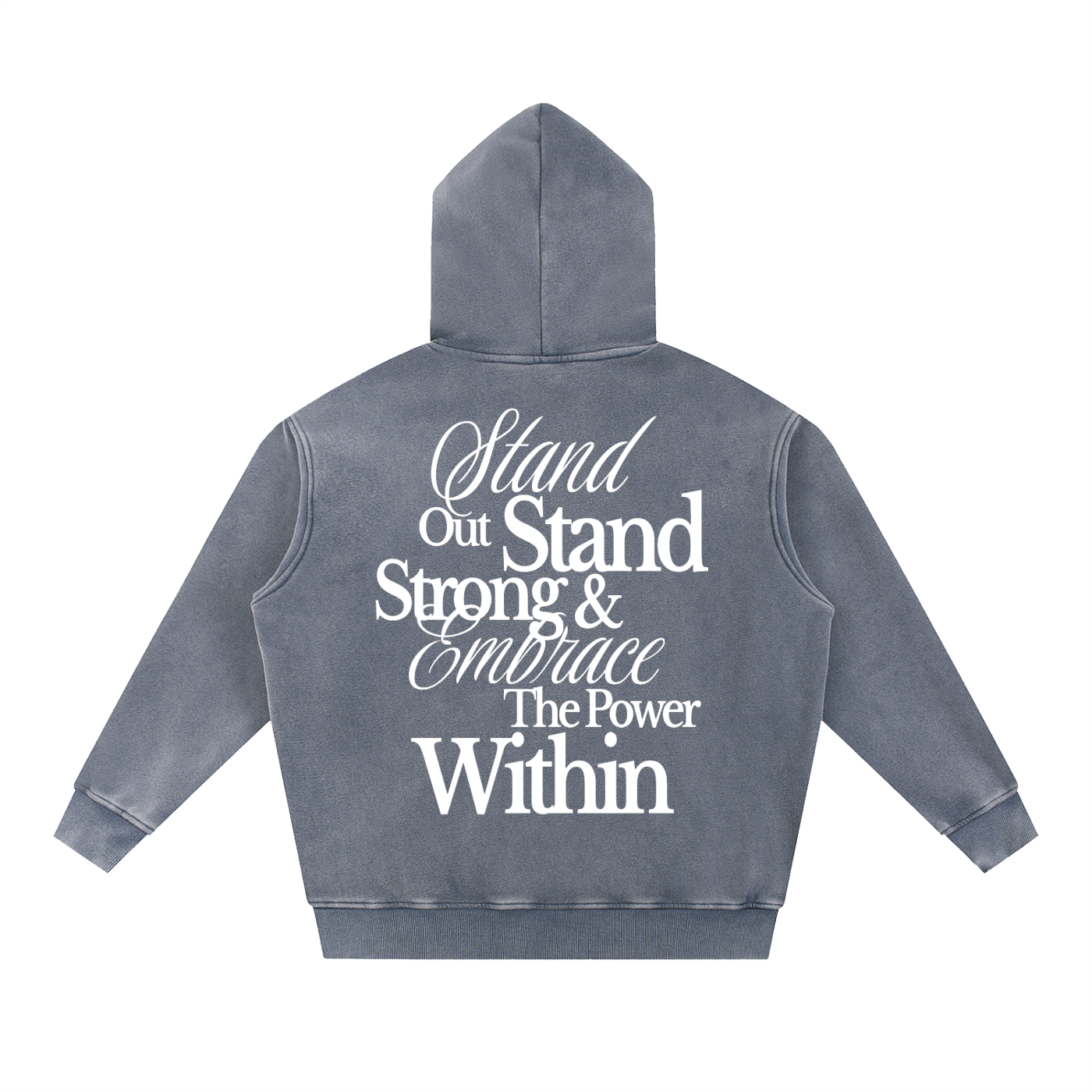 "Within" Snow Wash Fleece Oversize Hoodie